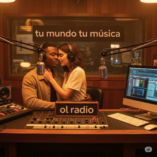 Logo de Ol Radio, estación de radio con lema 'Tu mundo, tu música'